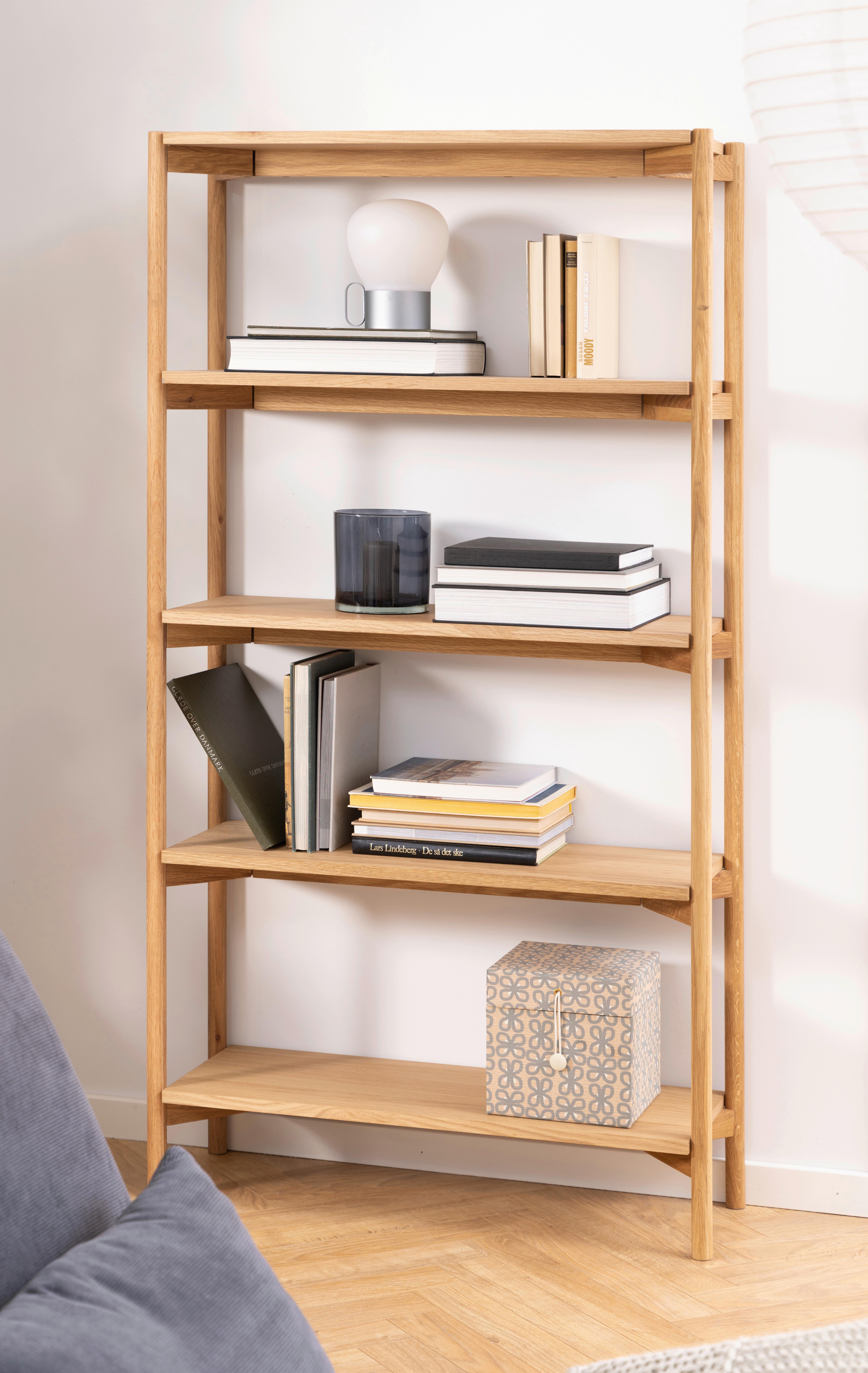Regál BRAIDWOOD farby dubu - farba duba, Trend, drevo (86/160/30cm) - MID.YOU