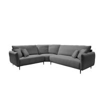Ecksofa Vanilla Grau S: 256x294 cm - Schwarz/Grau, Design, Textil (256/294cm) - Livetastic