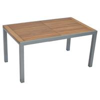 Gartentisch Ausziehtisch - Silberfarben/Naturfarben, MODERN, Holz/Metall (150-200/90/75cm) - Gardenson