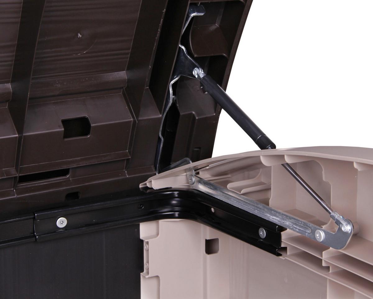 Mülltonnenbox für 2 Tonnen BxHxT 177x134x113 cm - Beige/Grau, Basics, Kunststoff (177/134/113cm)