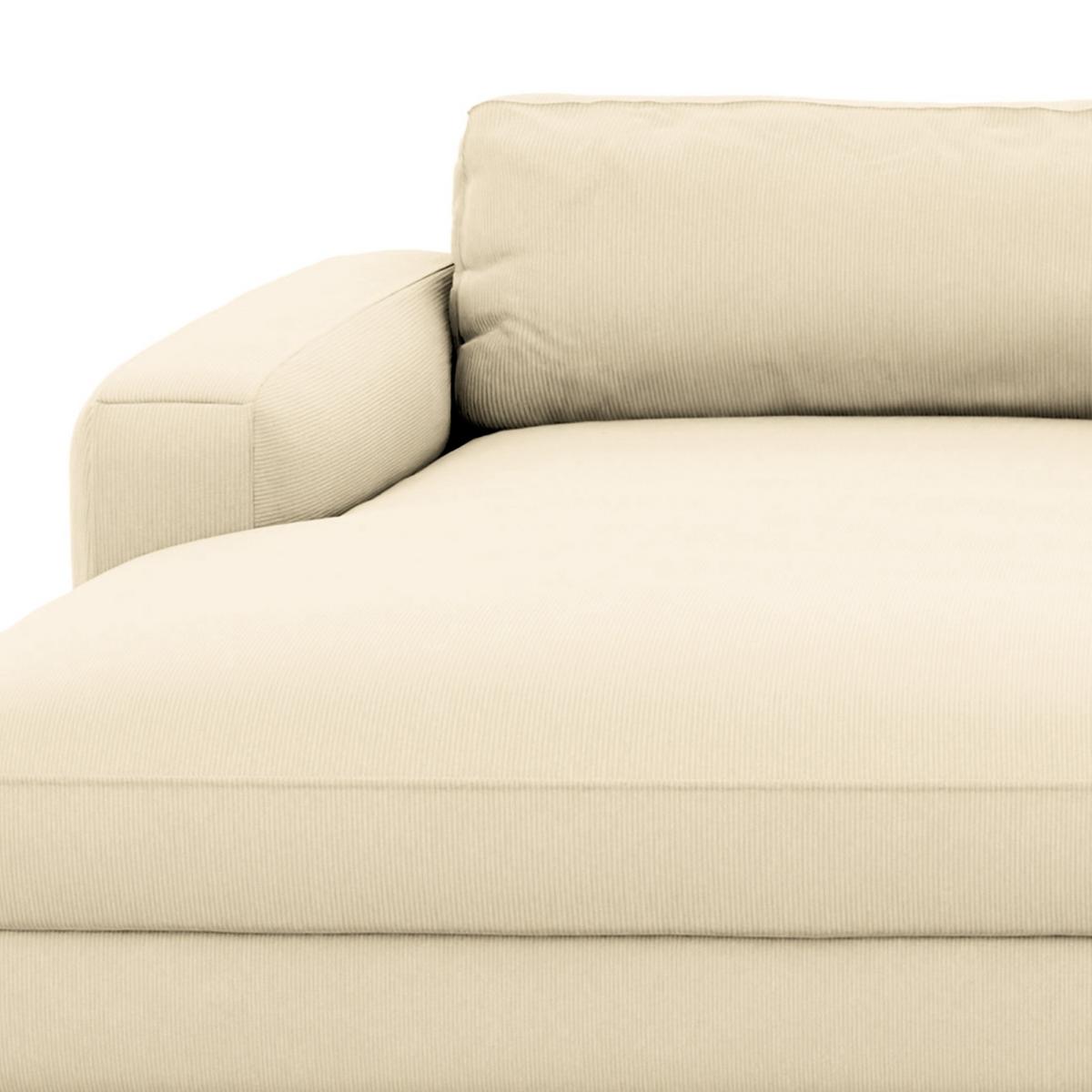 Ecksofa Bourbon, Creme S: 176x303 cm - Creme/Schwarz, MODERN, Textil (176/303cm) - Trendmanufaktur