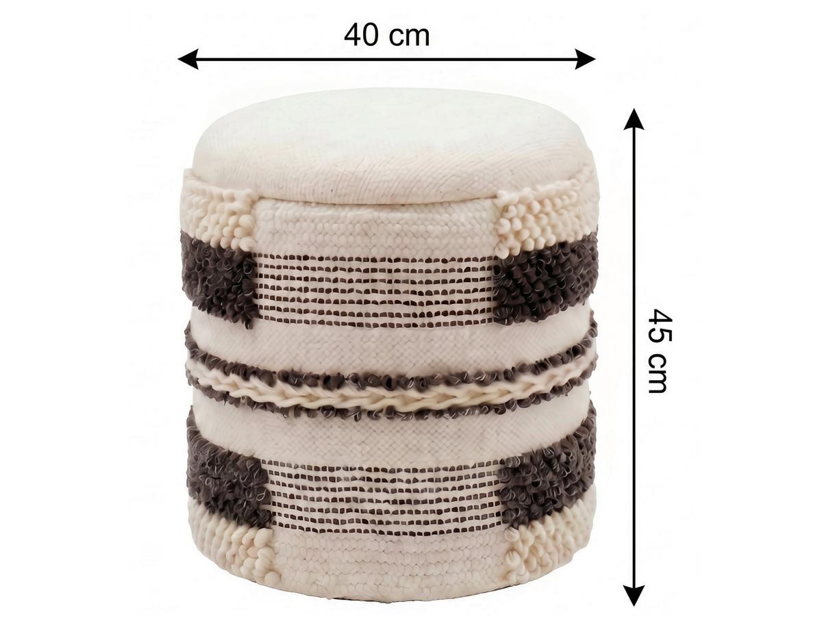 Taburet, š: 40 cm - béžová, Design, textil (40/45/40cm) - Livetastic