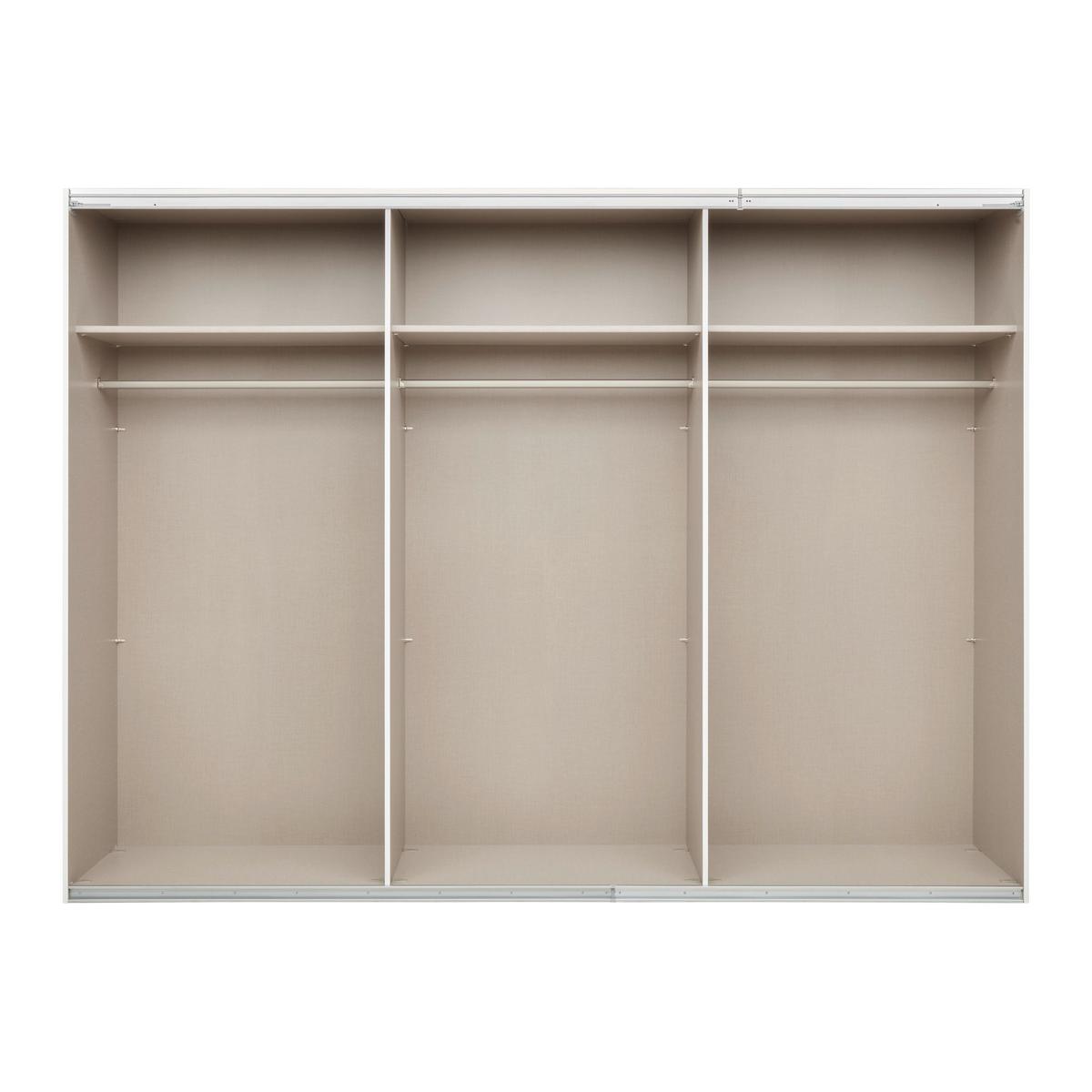 Šatníková skriňa FIFTY - biela/chrómová, Konventionell, kov/kompozitné drevo (300/222/66cm) - Premium Living