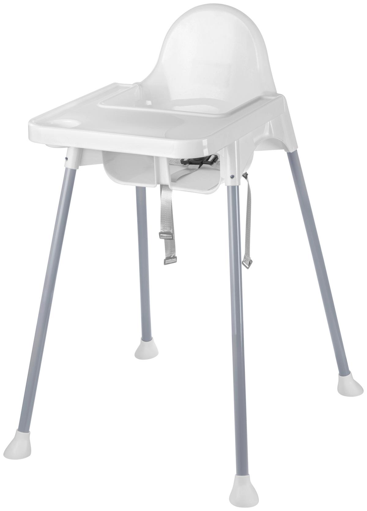 Etetőszék Benno - fehér/szürke, Konventionell, műanyag/fém (60/94/65cm) - Best Price