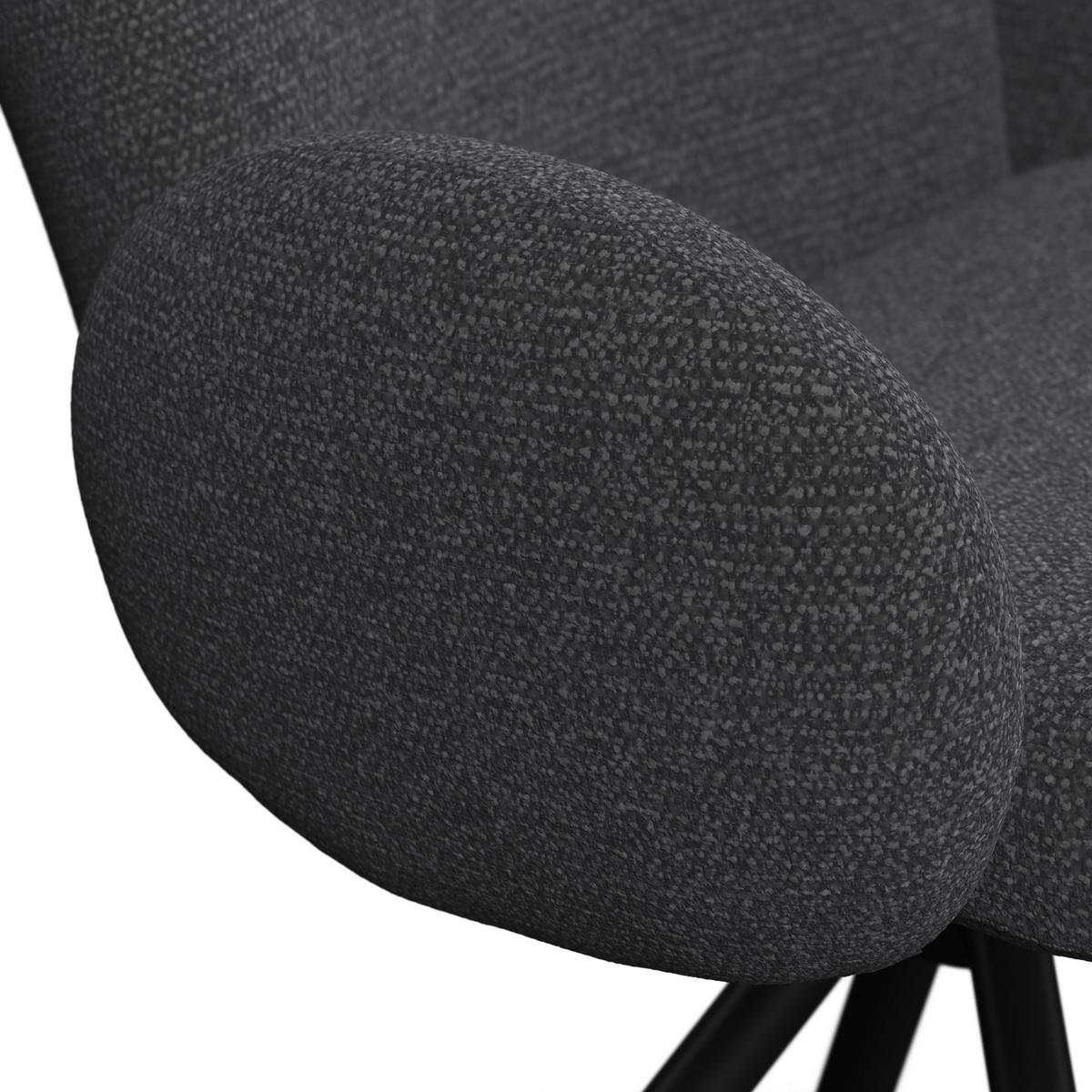 Židle Josea s područkami, šedá - šedá/černá, Moderní, kov/dřevo (64/85/63cm) - Bessagi Home