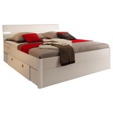 Bett Mars 140x200 Weiß - Weiß, MODERN, Holzwerkstoff (140/200cm)
