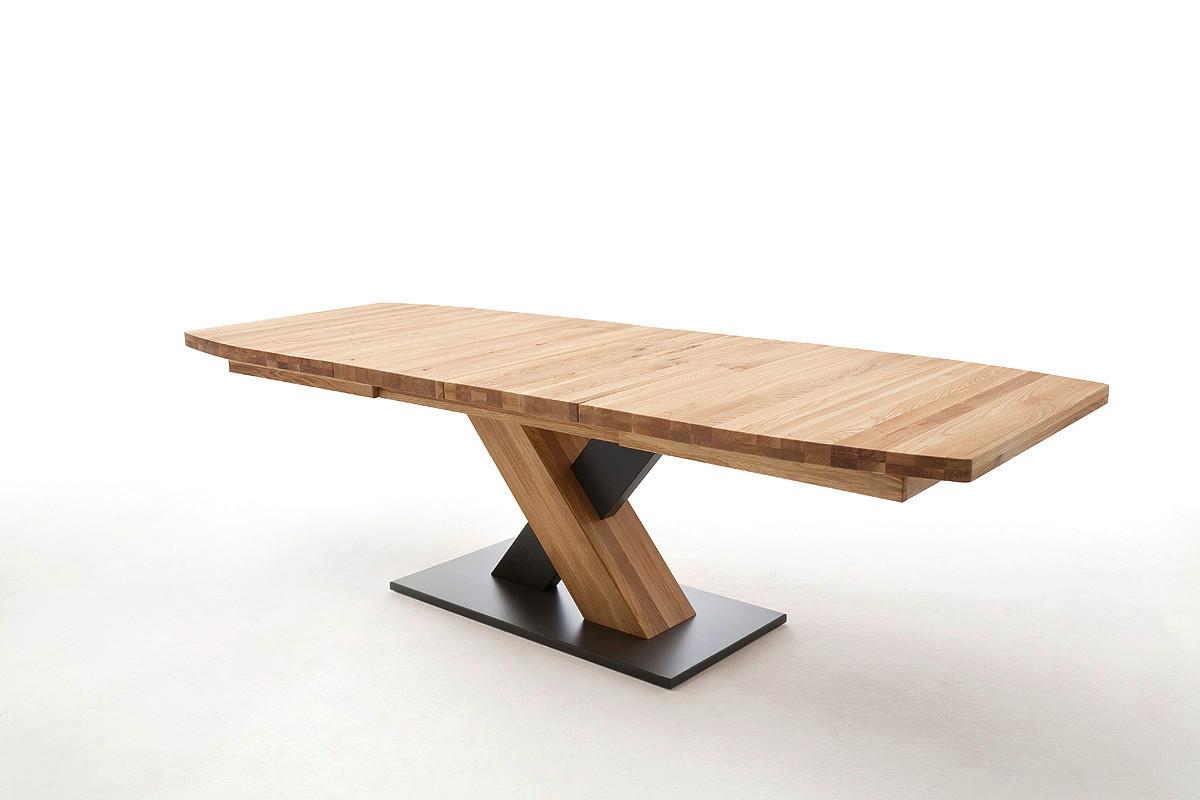 Ausziehtisch Mendoza 140 Az 140-220x45x90 cm Wildeiche - Wildeiche/Schwarz, Trend, Holz/Holzwerkstoff (140-220/78/90cm)
