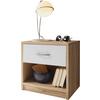 Éjjeliszekrény Pepe *TOP ÁR* - Sonoma tölgy/fehér, faalapú anyag (39/41/28cm) - Best Price