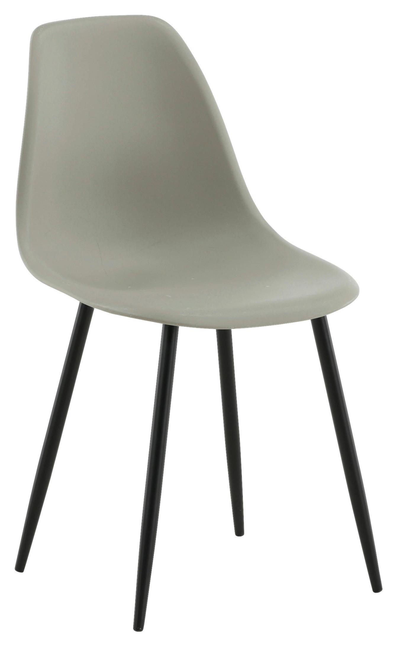 Stuhl-Set Polar - Schwarz/Grau, Design, Kunststoff/Metall (45,5/81/58cm) - Livetastic