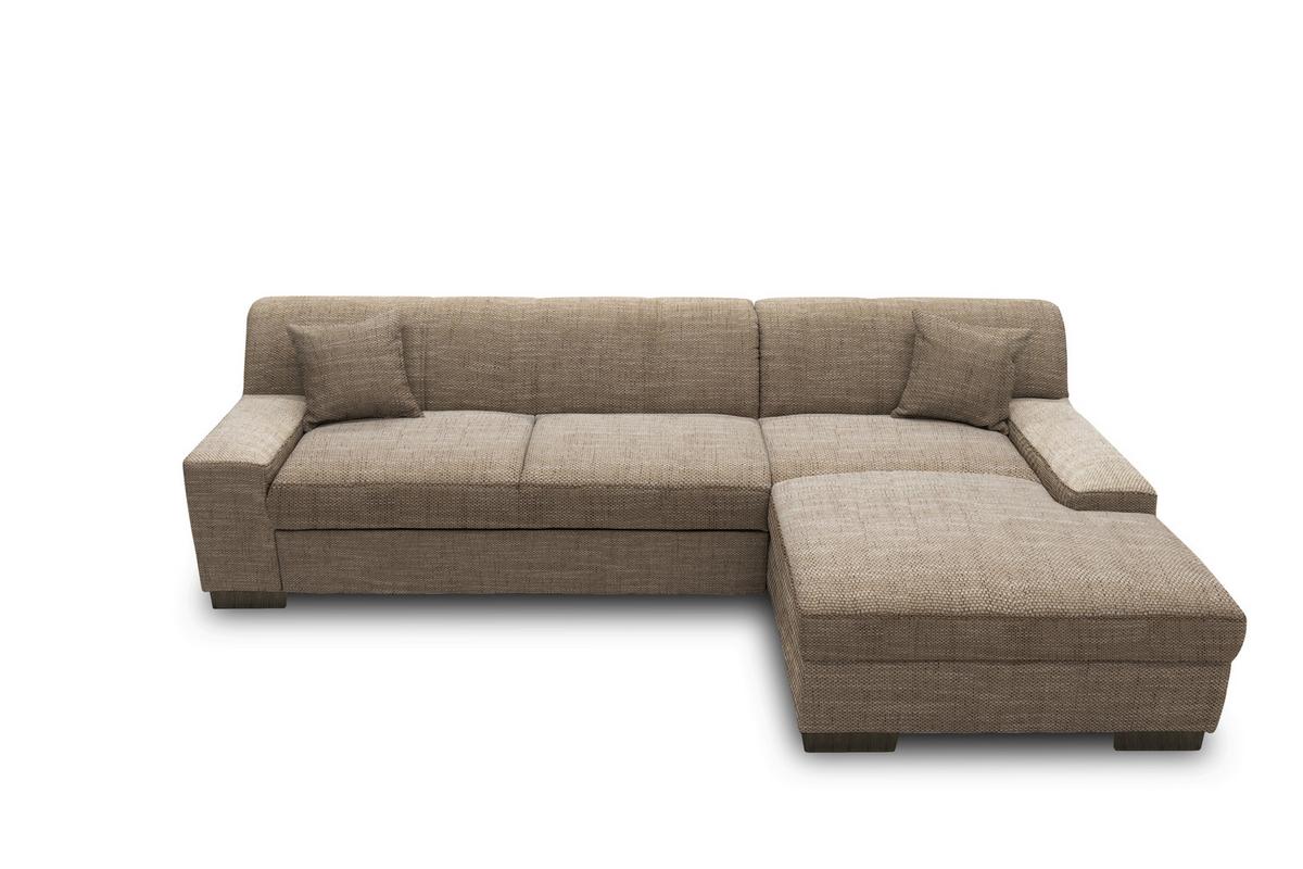 Ecksofa Norma Braun/ Beige Webstoff - Wengefarben/Beige, Design, Textil (268/153cm) - MID.YOU