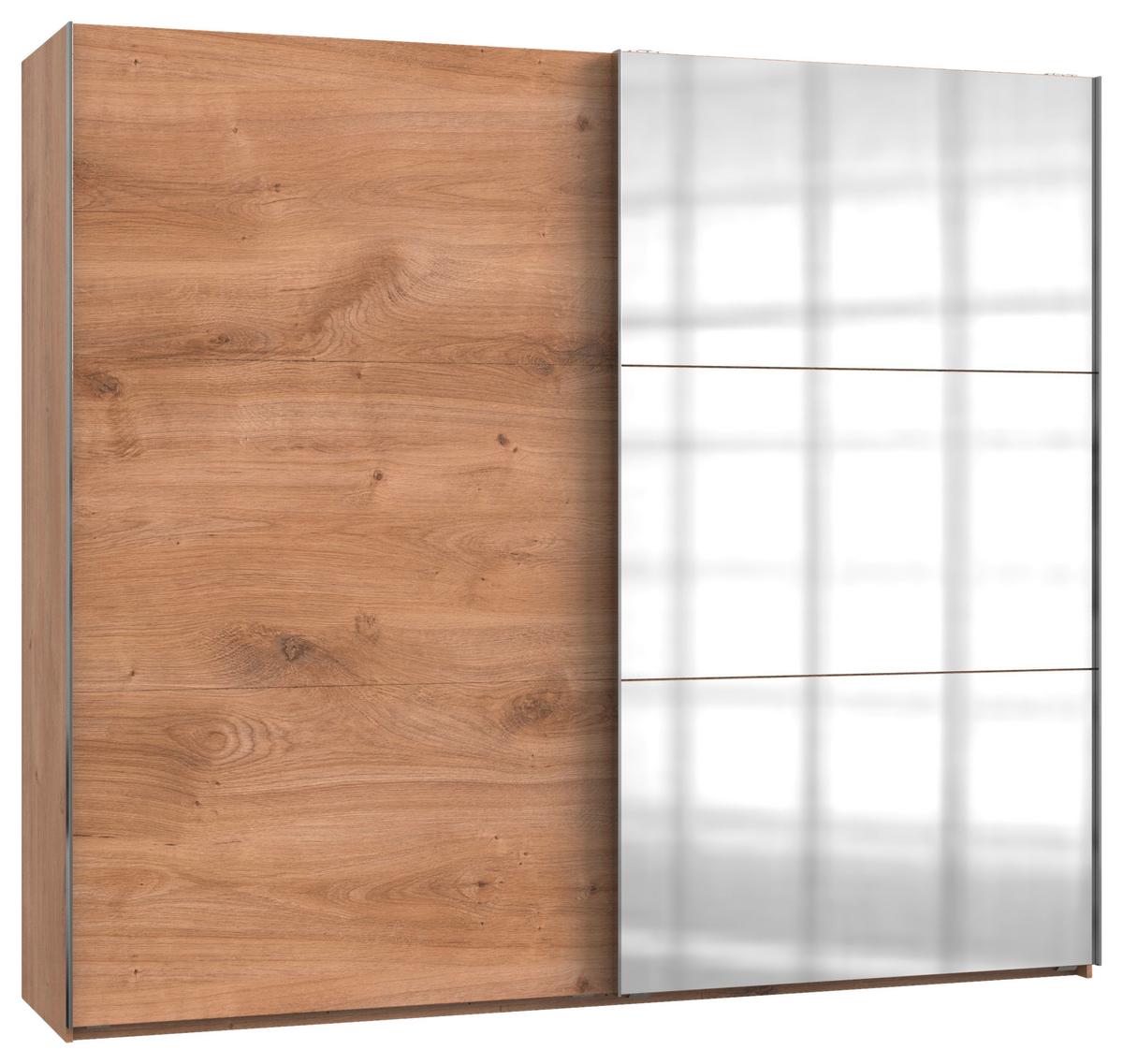 Schwebetürenschrank B: 250 cm Level, Eichefarben - Eichefarben, MODERN, Holzwerkstoff (250/216/65cm) - MID.YOU