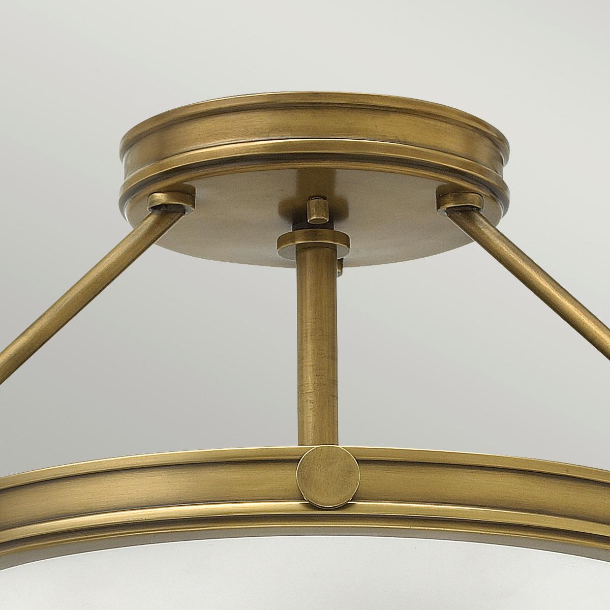 Mennyezeti Lámpa Hk-Collier-Sf-S - sárgarézszínű, Konventionell, üveg/fém (41.7/23.1cm) - Elstead Lighting