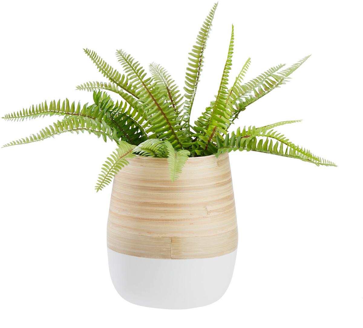 Obal na květináč Naturelle, Ø/V: 16/19cm - bílá/přírodní barvy, Konvenční, přírodní materiály (16/19cm) - Zandiara