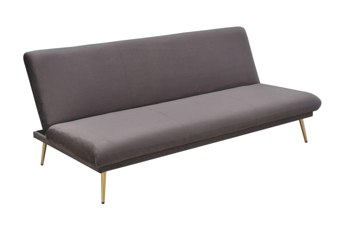 Schlafsofa Artdeco B: ca. 190 cm Grau - Goldfarben/Grau, MODERN, Holz/Textil (190/81/96cm) - Luca Bessoni