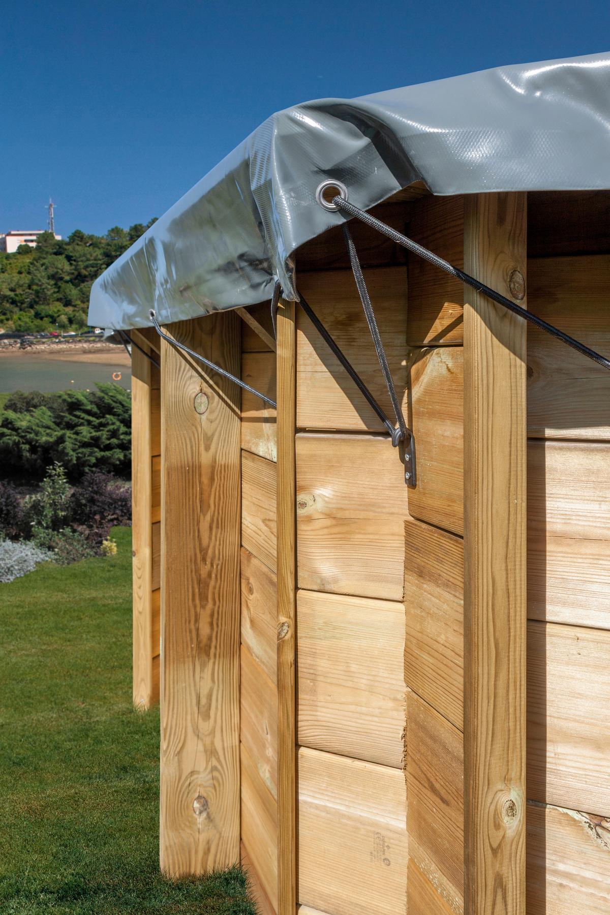 Poolabdeckplane Winterabdeckplane - Grau, KONVENTIONELL, Kunststoff (436/661cm) - Gre