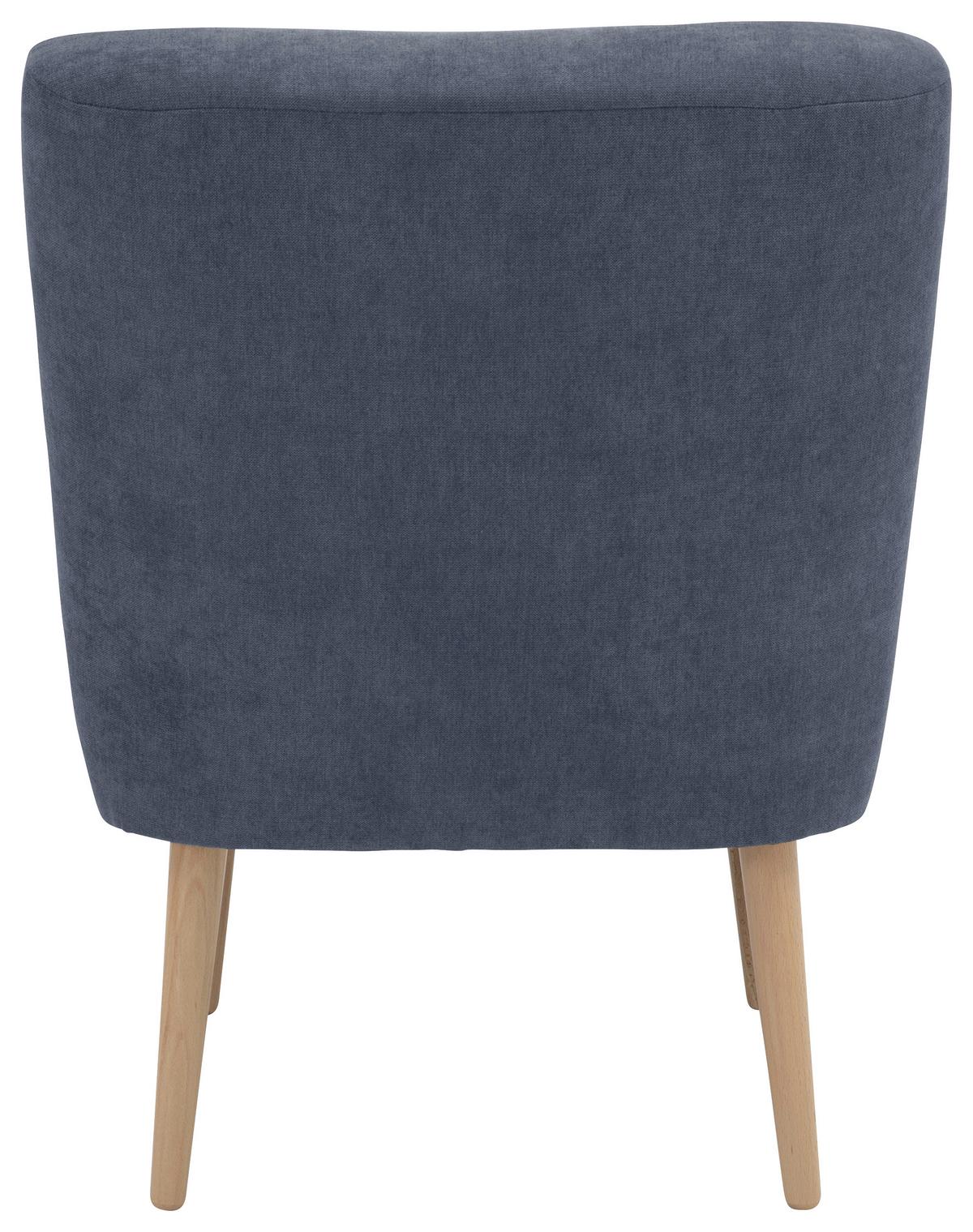 Sessel Fiona - Blau/Buchefarben, Design, Textil (58/78/68cm) - Max Winzer