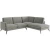 Ecksofa Bali - Champagner/Schwarz, Design, Textil (250/202cm) - Livetastic
