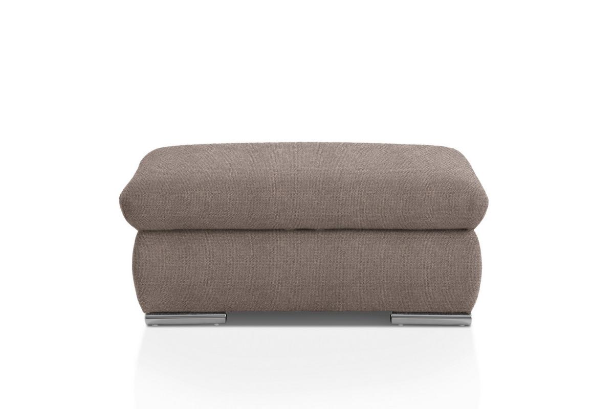 Polsterhocker Isona Taupe Chenille - Taupe/Chromfarben, Design, Textil (101/45/74cm) - Livetastic