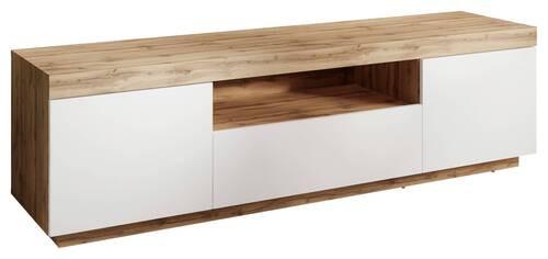Lowboard Yoshi - Eiche Wotan/Weiß, Design, Holzwerkstoff (170/49/42cm) - MID.YOU