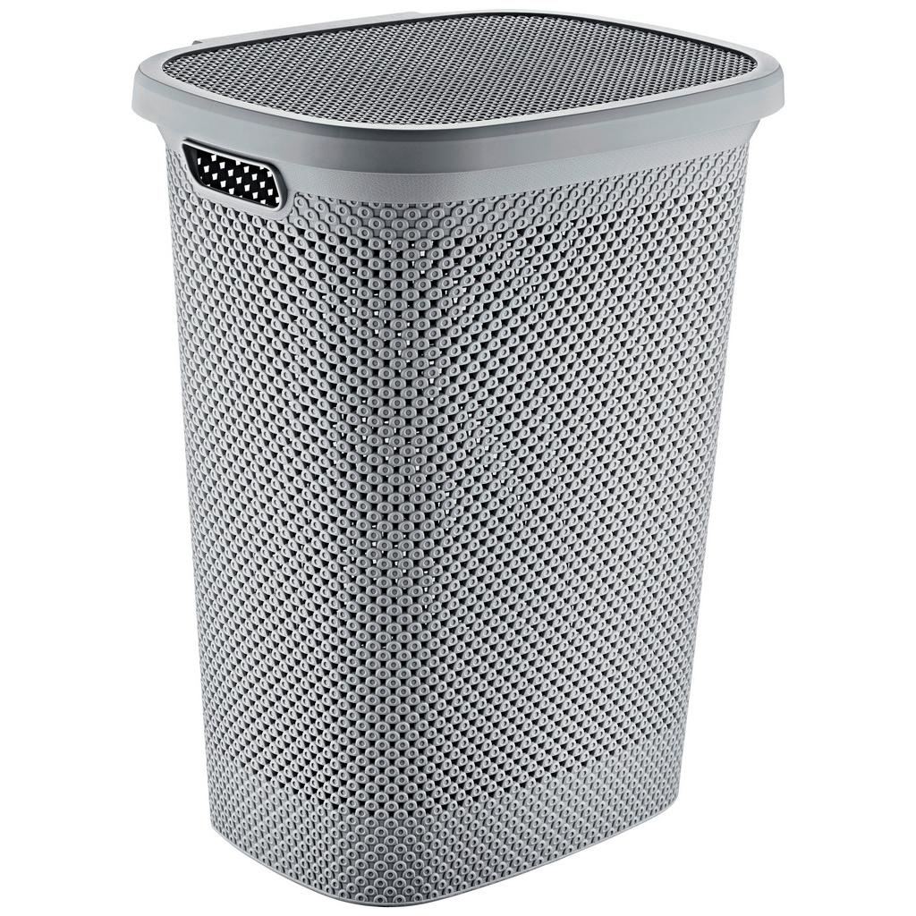 Wäschetonne mit Deckel Diamond Hellgrau, 46,9x59x37,2 cm
