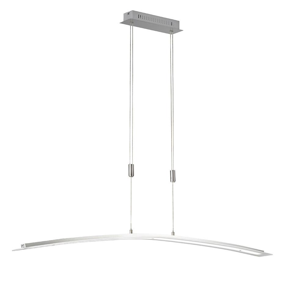Led-hängeleuchte Metis H: 80-150 Cm Dimmbar - Nickelfarben, Design, Metall (135/9/80-150cm) - Fischer & Honsel