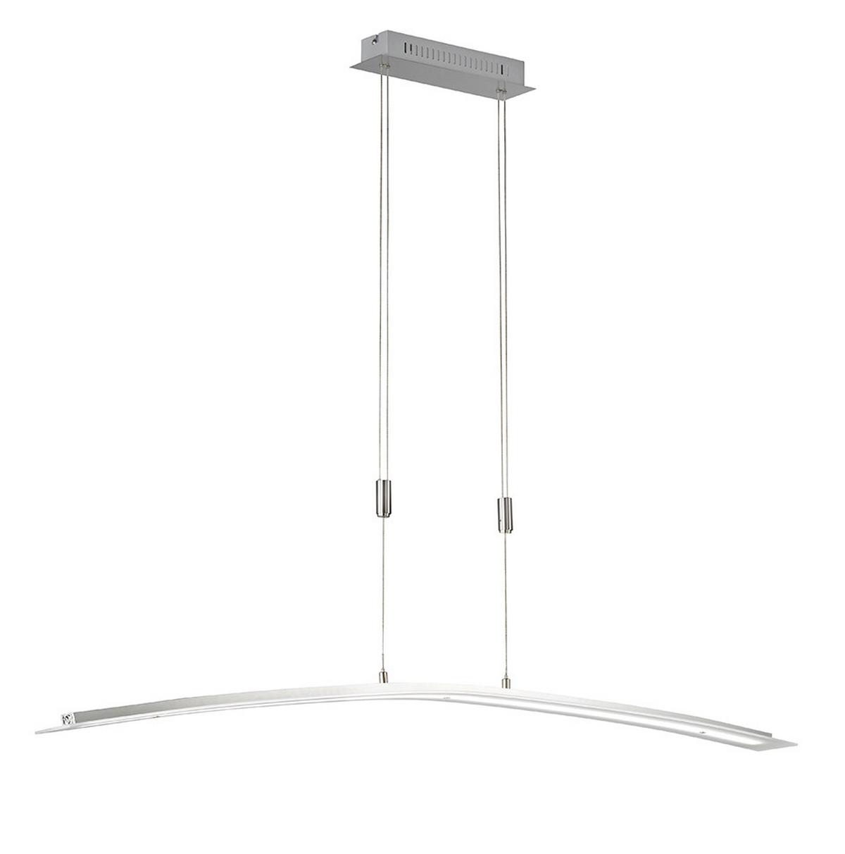 Led-hängeleuchte Metis H: 80-150 Cm Dimmbar - Nickelfarben, Design, Metall (135/9/80-150cm) - Fischer & Honsel