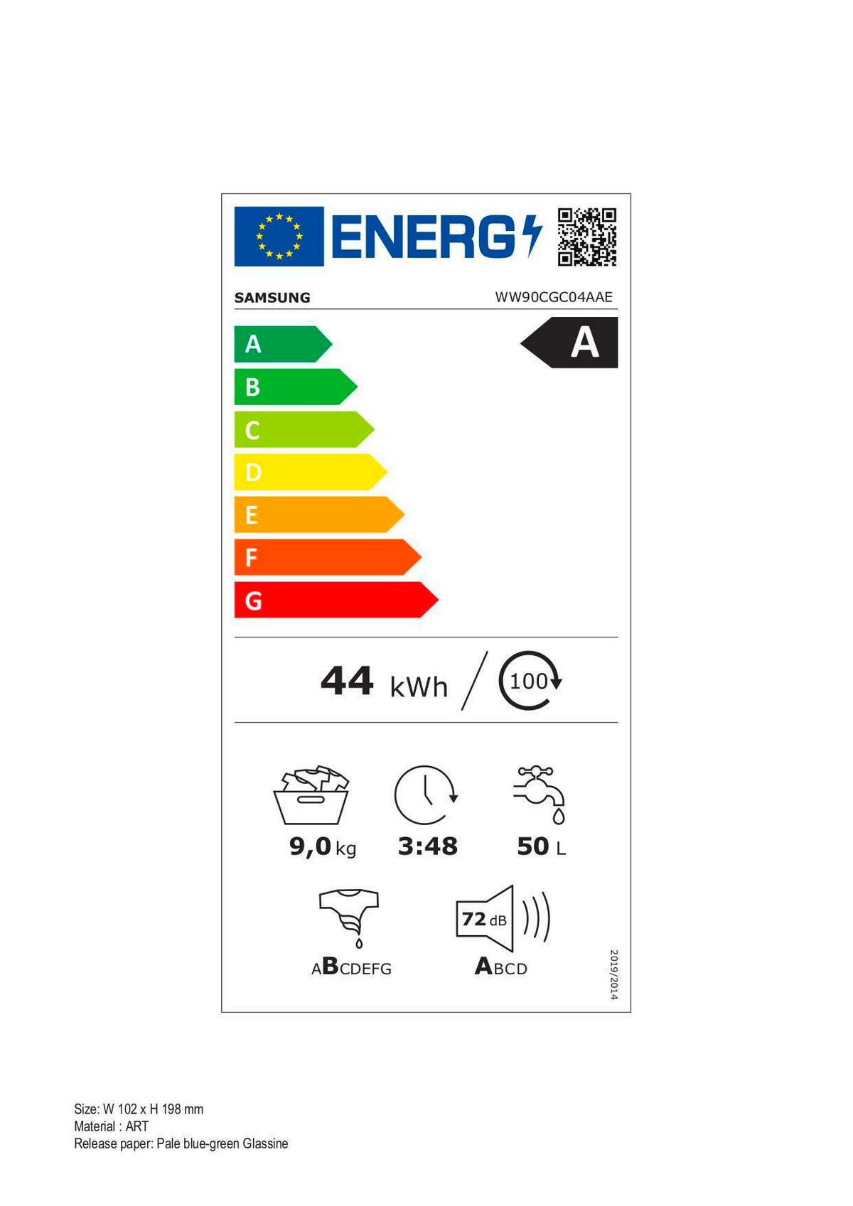 Waschmaschine Ww90cgc04aaeeg - Schwarz/Weiß, Basics, Glas/Kunststoff (60/85/55cm) - Samsung