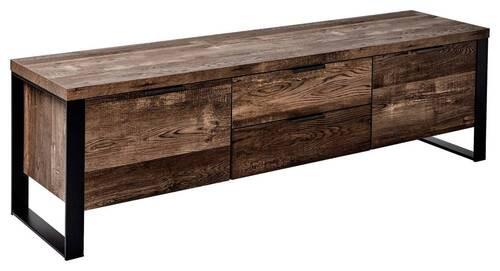 TV-Element Loop TV 150 B: 152,4 cm Vintage Eiche - Eichefarben/Schwarz, Design, Holzwerkstoff/Metall (152,4/45/39,5cm)