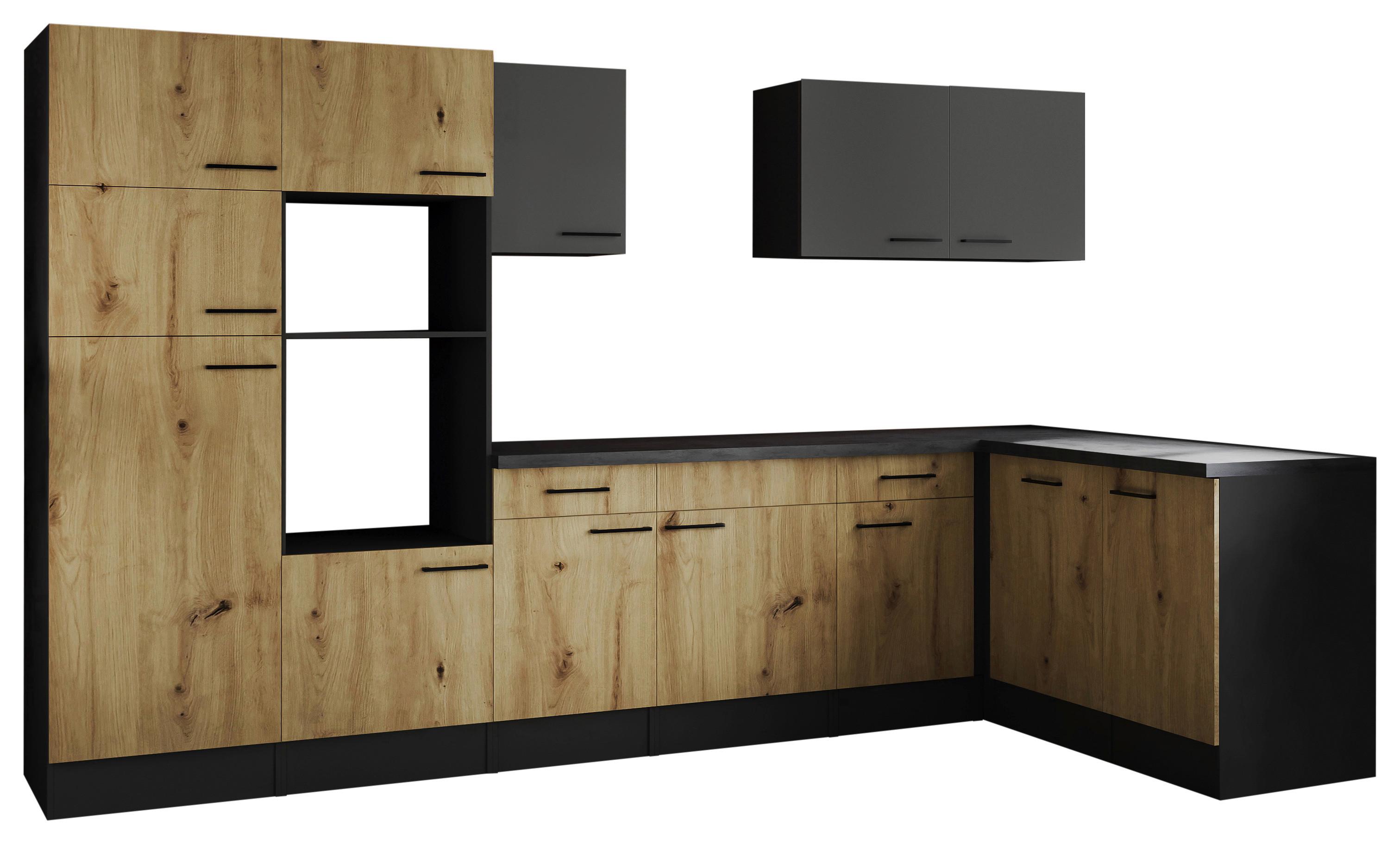 Eckküche Oliver Grau/artisan Dekor S:340x172cm - Eiche Artisan/Grau, Design, Holzwerkstoff (340/172cm) - Respekta