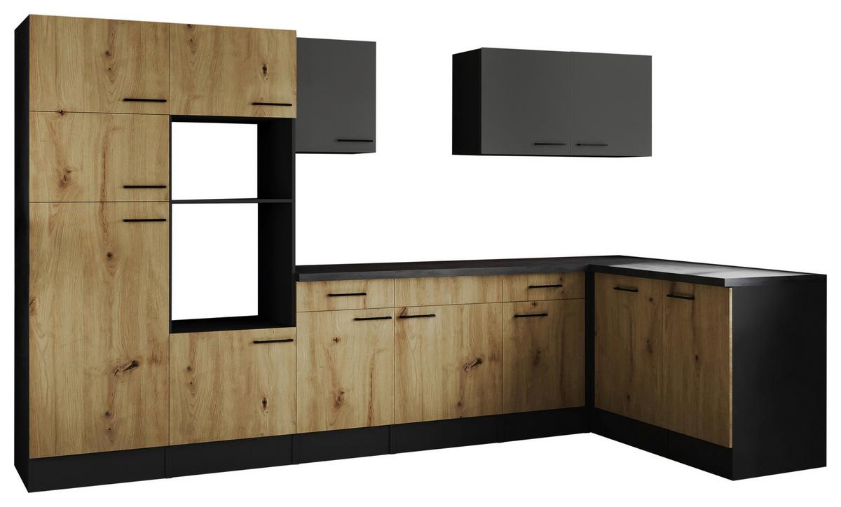 Eckküche Oliver Grau/artisan Dekor S:340x172cm - Eiche Artisan/Grau, Design, Holzwerkstoff (340/172cm) - Respekta