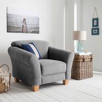 Sessel Gotland grau Rücken echt, 101x84x89 cm - Naturfarben/Grau, KONVENTIONELL, Textil (101/84/89cm) - Sit & More