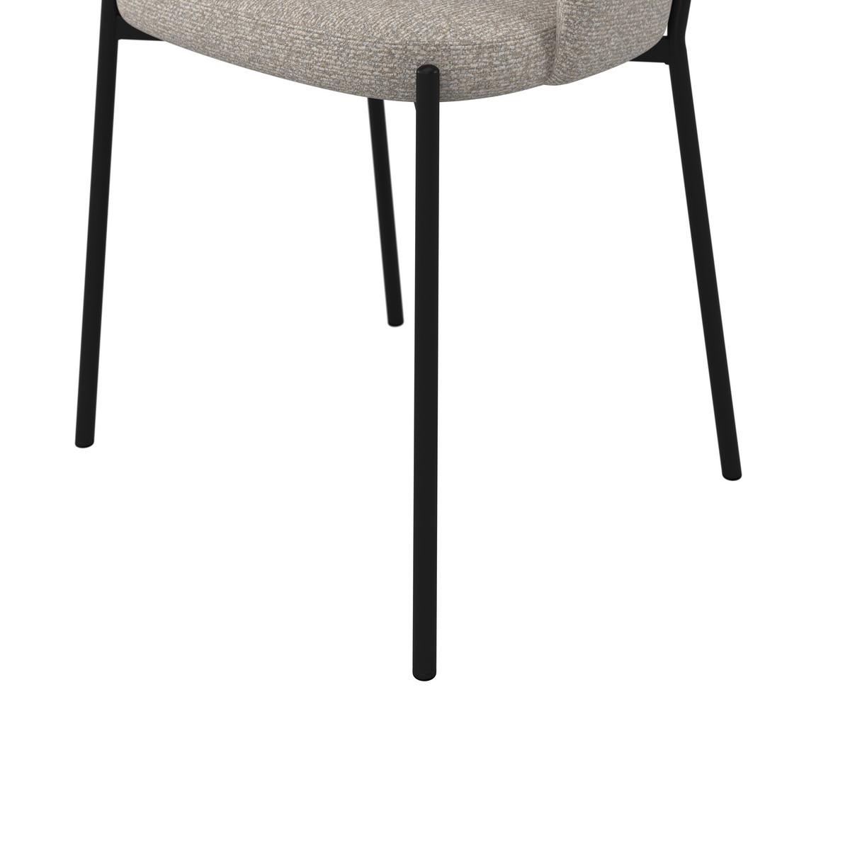 Stolička Nadiya svetlá sivá - čierna/svetlosivá, Modern, kov/drevo (52/78/56cm) - Bessagi Home