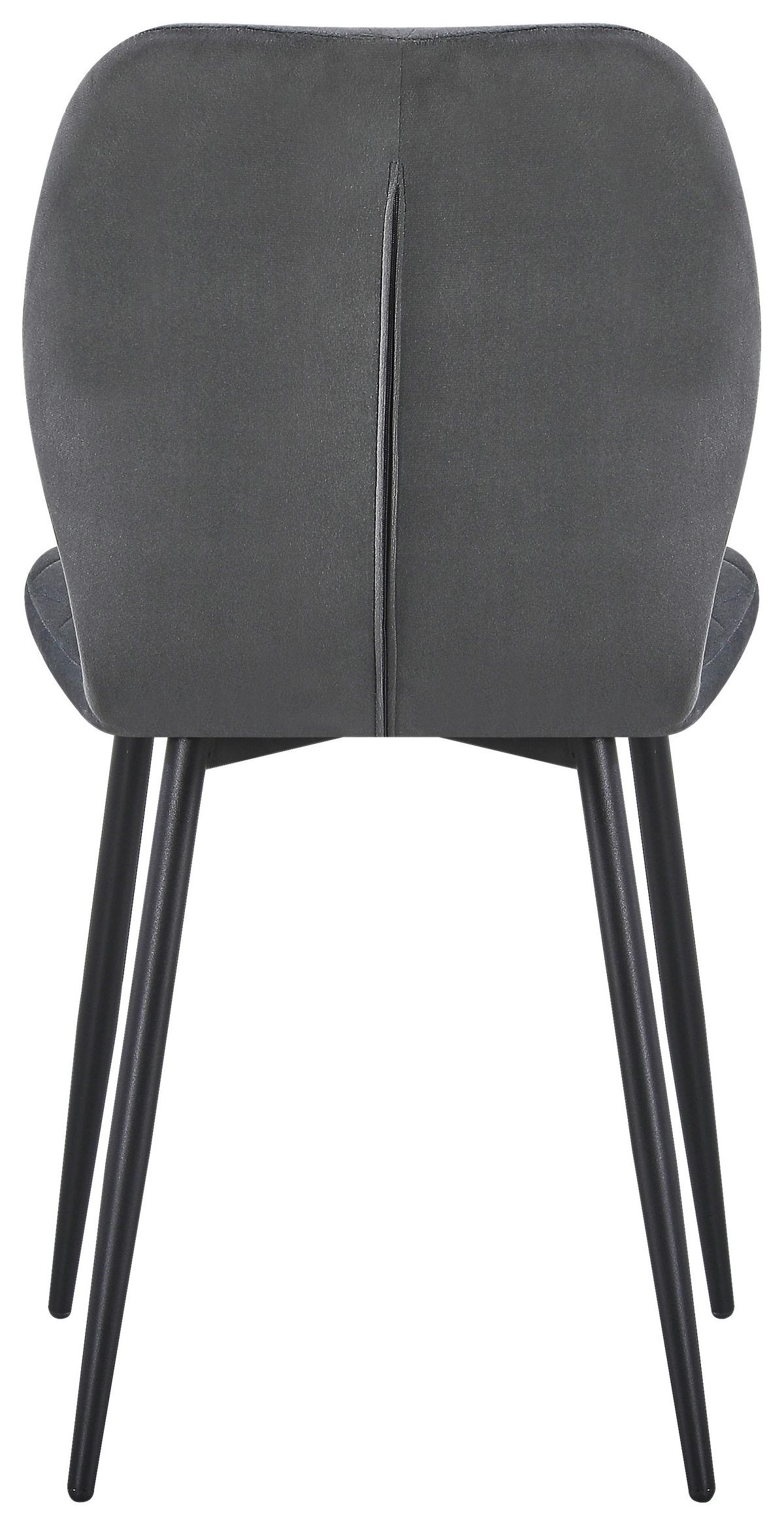 STOLIČKA ZOEY -GIGA- - čierna/tmavosivá, Basics, kov/textil (45.5/85/59.5cm) - Based