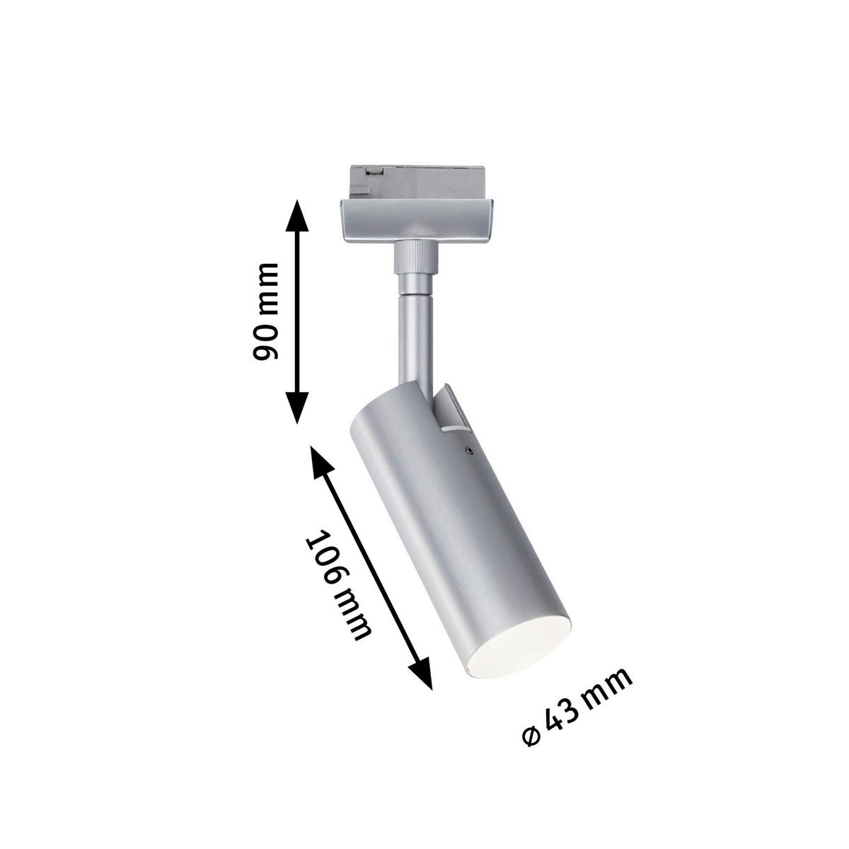 Schienensystem-Strahler 95596 Urail Spot Tubo - Chromfarben, Basics, Kunststoff/Metall (4,3/18,8cm) - Paulmann