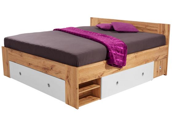 Bett Azurro 160x200cm Eiche Wotan - Eichefarben/Weiß, MODERN, Holzwerkstoff (204/75/165cm) Bett Azurro 160x200cm Eiche Wotan - Eichefarben/Weiß, MODERN, Holzwerkstoff (204/75/165cm)