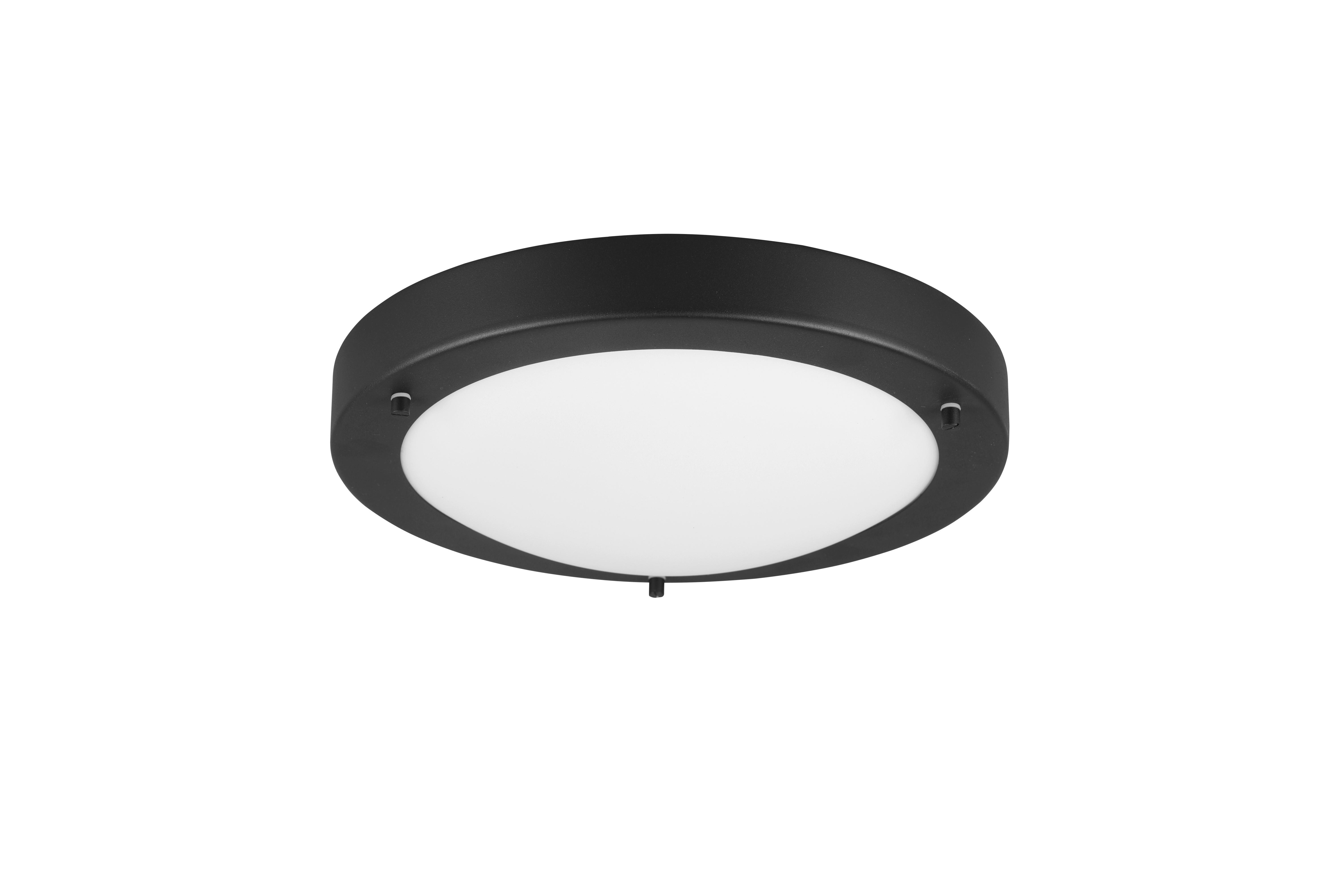 Deckenleuchte IP44 Condus Schwarz/Weiß Ø 31,5 cm - Schwarz/Weiß, Basics, Glas/Metall (31,5/31,5/8cm) - Trio Leuchten