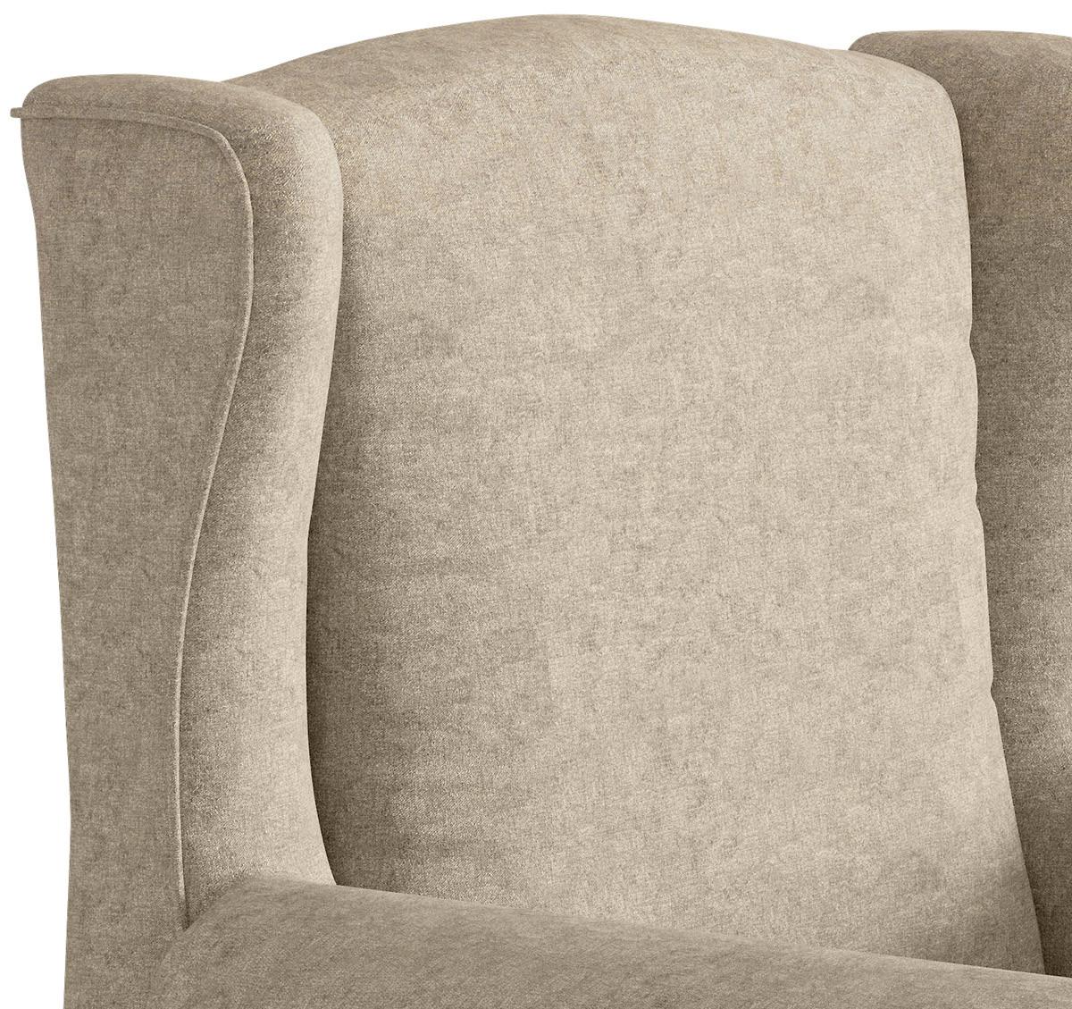 Ohrensessel Madonna Hellbraun B: 88 Cm - Hellbraun/Edelstahlfarben, Design, Textil (88/105/90cm) - Livetastic