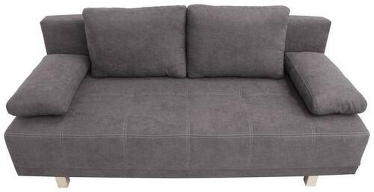 2-Sitzer-Sofa Mit Schlaffunktion Laser B: 194 cm - Chromfarben/Graubraun, Design, Textil (194/77/89cm) - MID.YOU