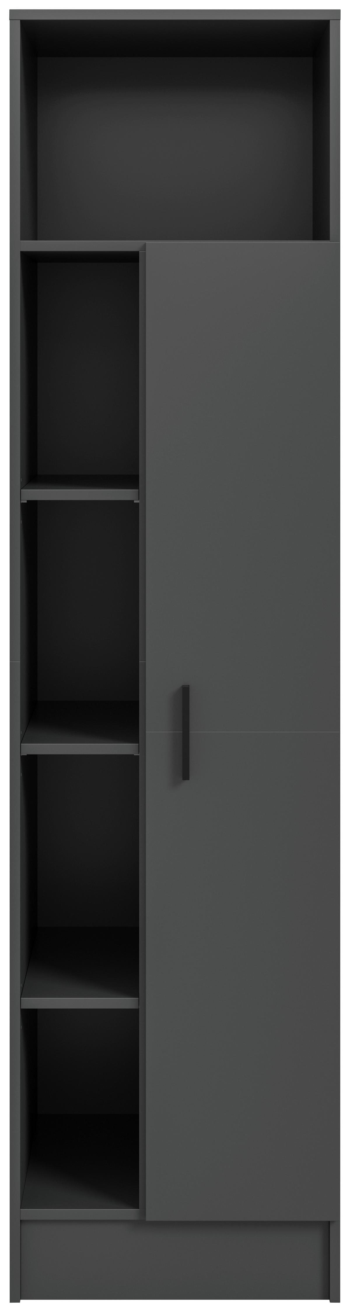 Hochschrank Free Anthrazit B: 50 cm - Anthrazit/Weiß, Basics, Holzwerkstoff (50/195/68cm) - MID.YOU