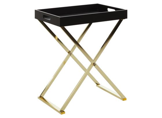 Beistelltisch mit Abnehmbarer Tischplatte Nina, Schwarz/Gold - Goldfarben/Schwarz, Design, Holzwerkstoff/Metall (48/61/34cm) - Livetastic Beistelltisch mit Abnehmbarer Tischplatte Nina, Schwarz/Gold - Goldfarben/Schwarz, Design, Holzwerkstoff/Metall (48/61/34cm) - Livetastic