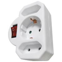 Mehrfachsteckdose 3-Fach Weiß Aus-/Ein-Schalter - Weiß, KONVENTIONELL, Kunststoff (9,4/6,4/7,2cm) - Homezone
