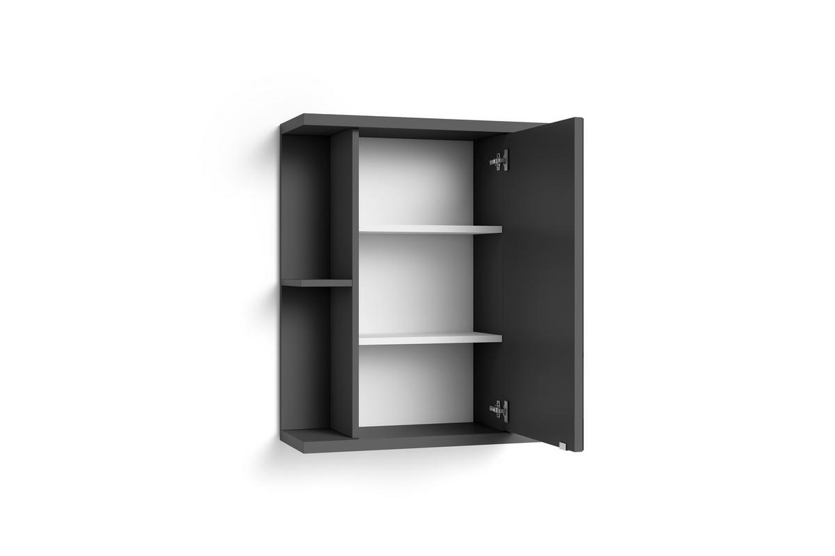 Spiegelschrank Nebraska BxHxT: 60x70x25 cm Anthrazit - Anthrazit, MODERN, Glas/Holzwerkstoff (60/70/25cm) - MID.YOU