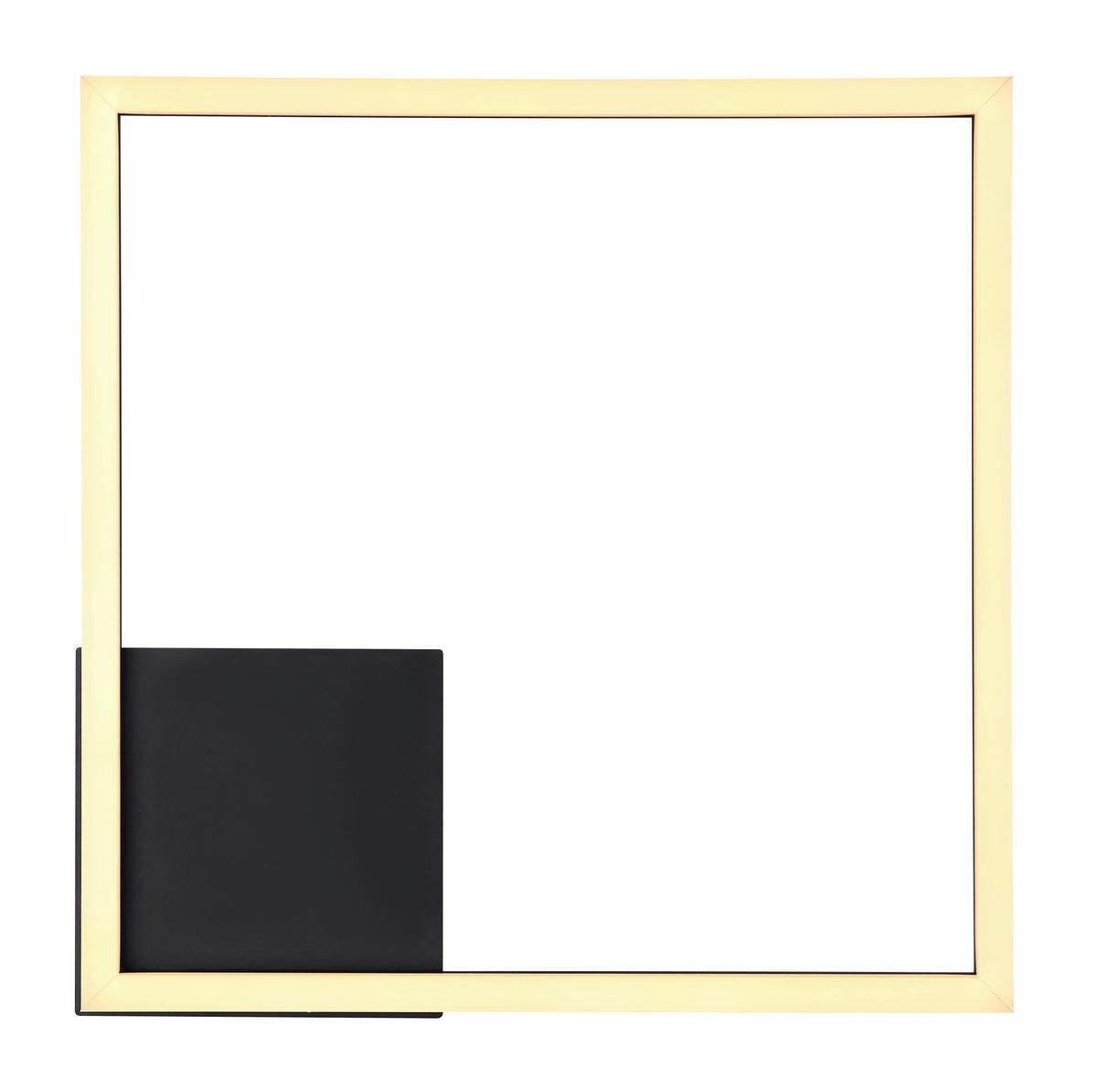 LED-Deckenleuchte L: 40 cm, 1-Flammig - Opal/Schwarz, Design, Kunststoff/Metall (40/40/5,5cm) - Globo