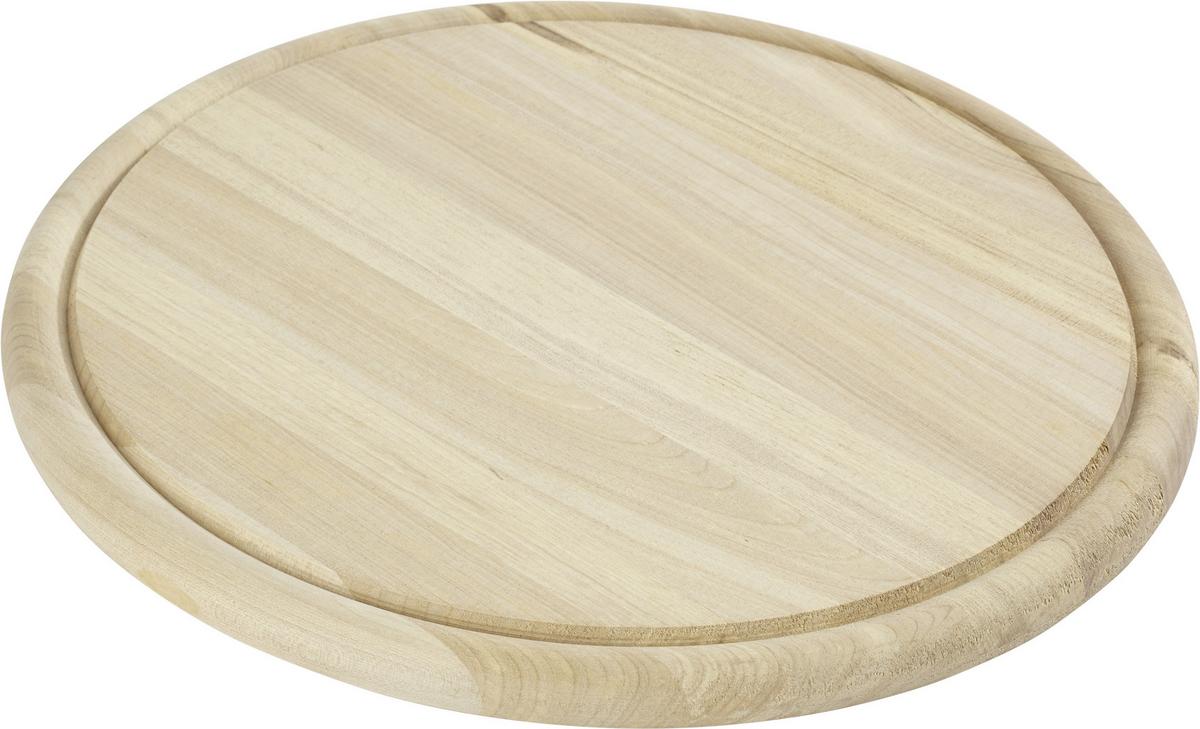 Schneidebrett Rund Aus Holz Björn D: 30 Cm M. Saftrille - Braun, KONVENTIONELL, Holz (30cm) - James Wood