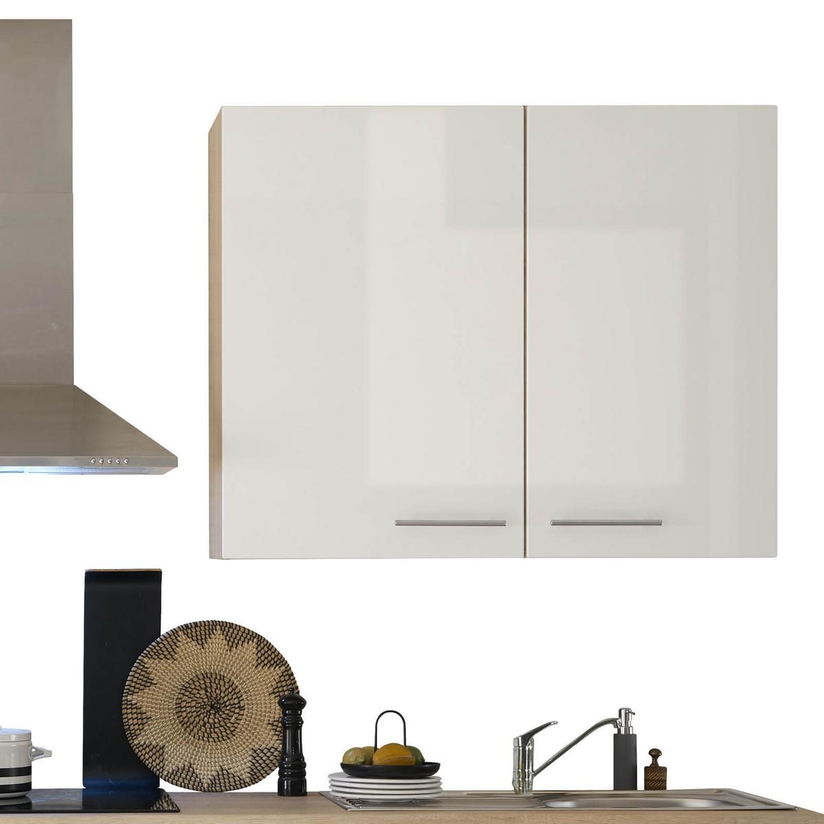 Küchenzeile Laurel mit Geräten 310 cm Weiß/Eiche Dekor - Weiß/Sonoma Eiche, MODERN, Holzwerkstoff (310cm) - MID.YOU