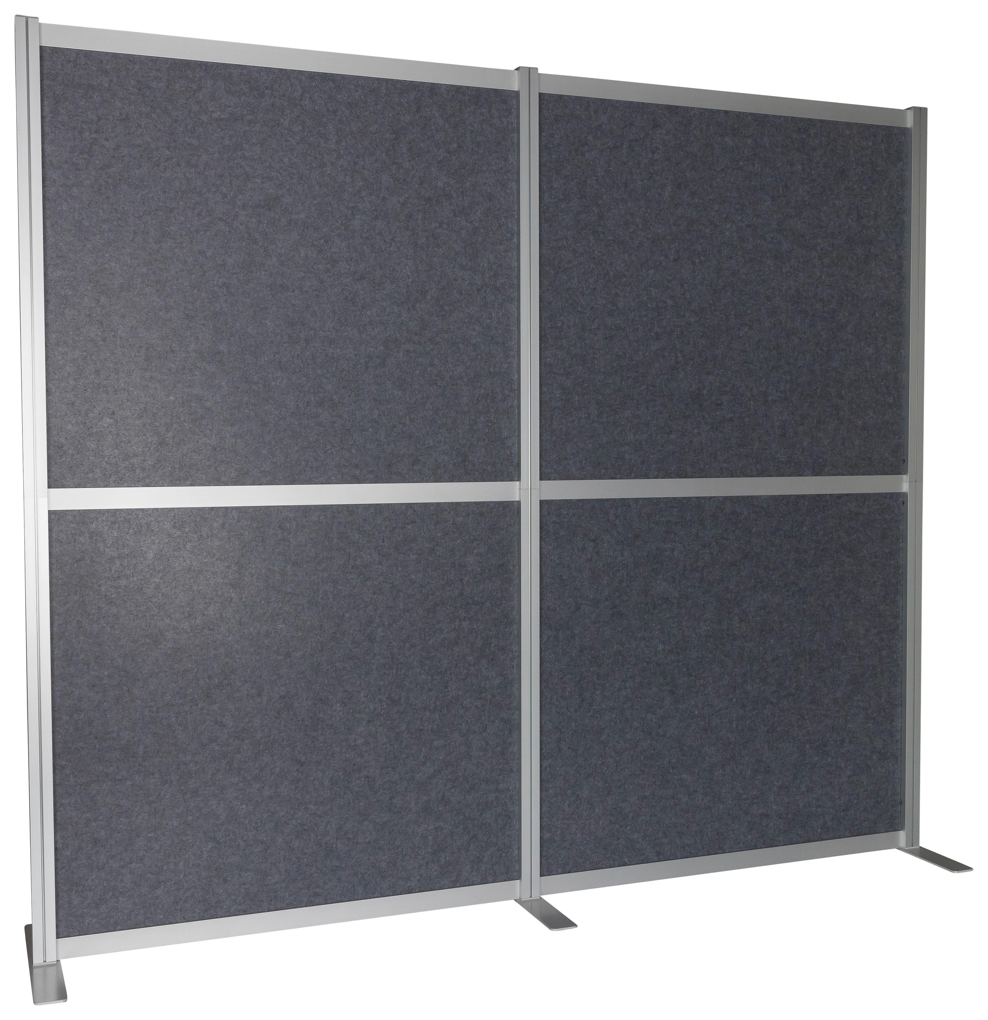 Trennwand Flexmiut Modul - Grau, Basics, Kunststoff/Textil (193,5/167,3cm) - MID.YOU