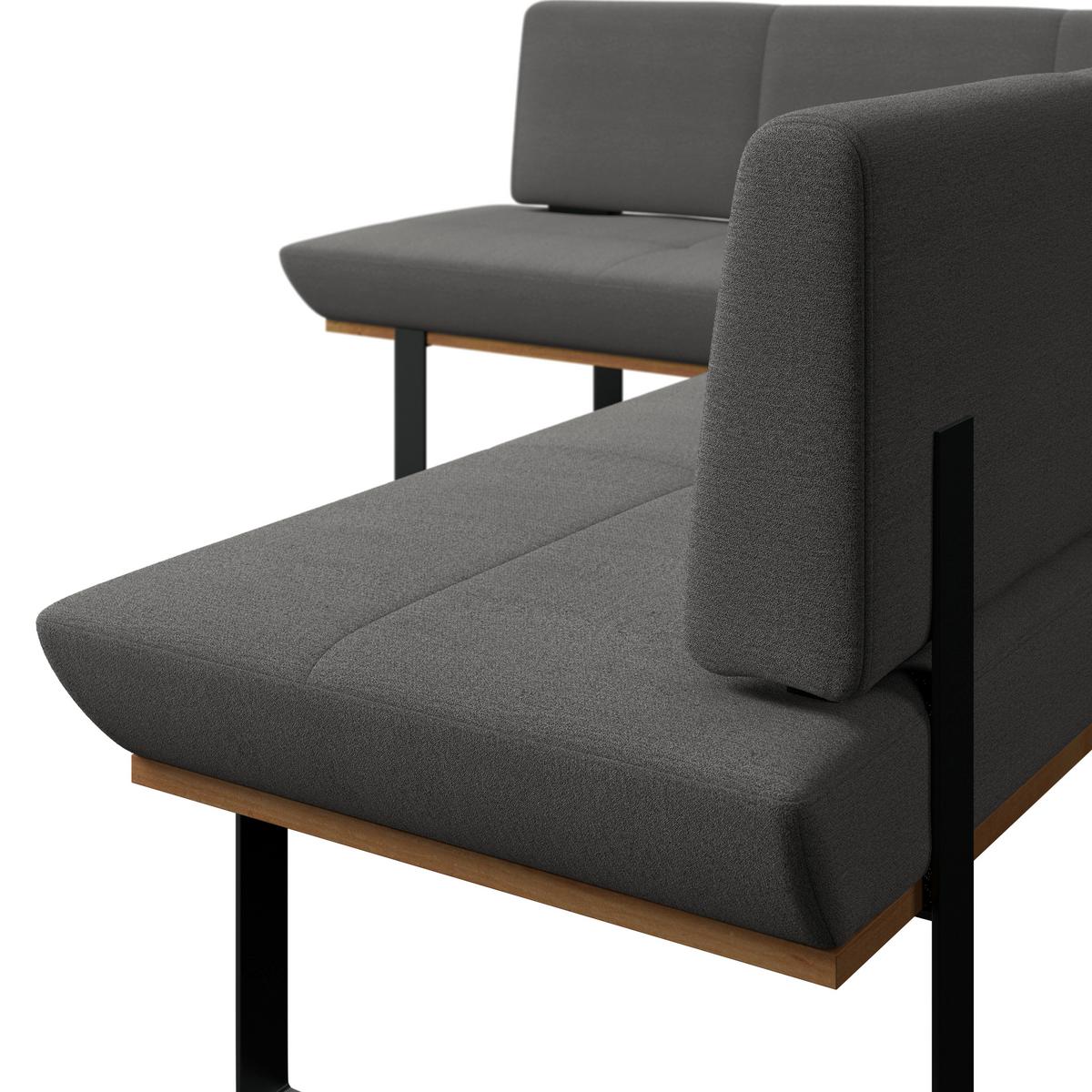 Eckbank Tristan Webstoff anthrazit,S:195x245cm - Anthrazit/Schwarz, MODERN, Holz/Textil (195/245cm) - James Wood