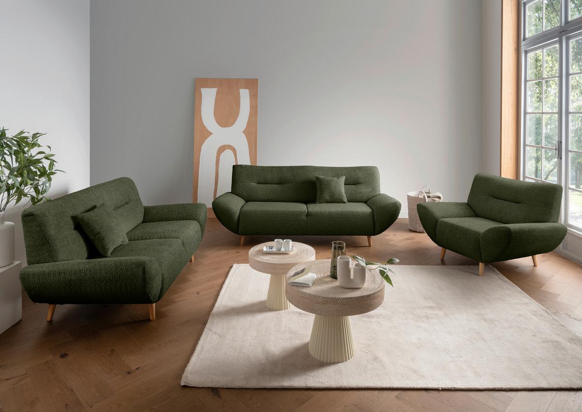 3-Sitzer-Sofa Drago, Waldgrün B: 205 cm - Waldgrün/Wildeiche, KONVENTIONELL, Textil (205/81/90cm) - MID.YOU