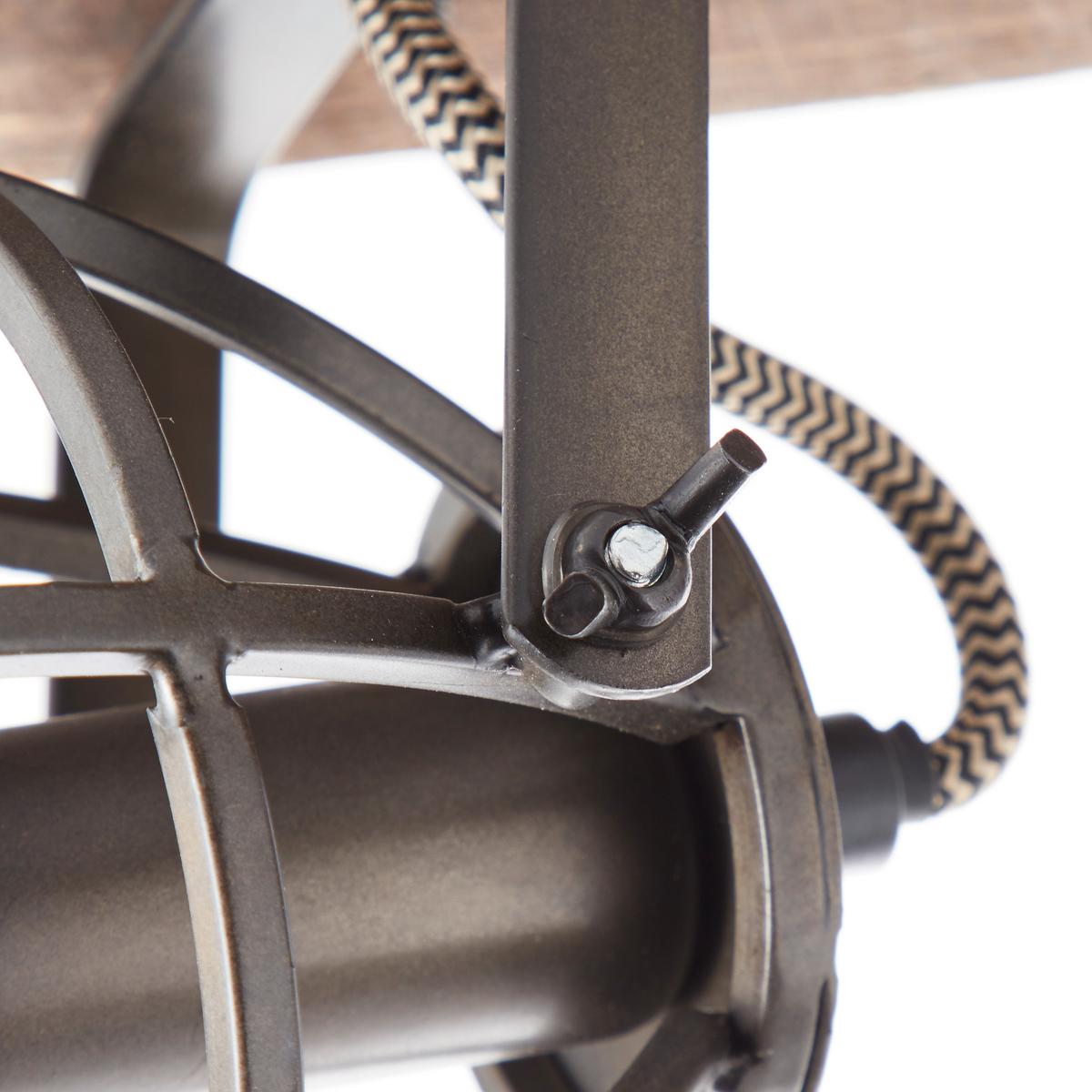 Deckenleuchte Matrix Schwenkbar - Hellbraun/Schwarz, Natur, Holz/Metall (18/29/16cm) - Brilliant