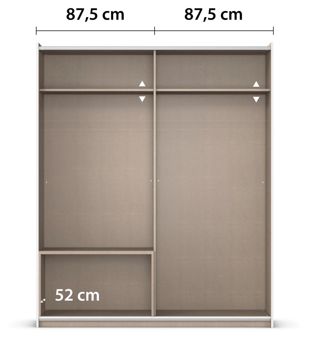 Schwebetürenschrank Stoke Grau B: 175 cm - Grau, MODERN, Holzwerkstoff (175/210/59cm) - Rauch Möbel